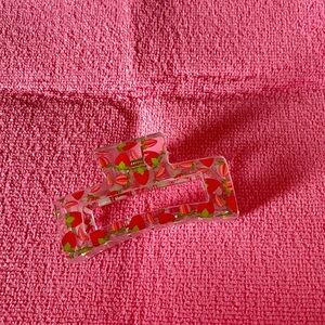 Strawberry Print Hair Claw Clip